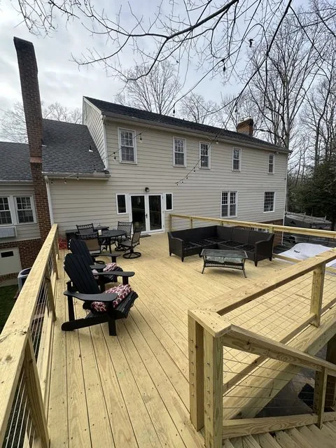 Finished deck addition built to match the existing home. Castlebridge, Richmond, VA