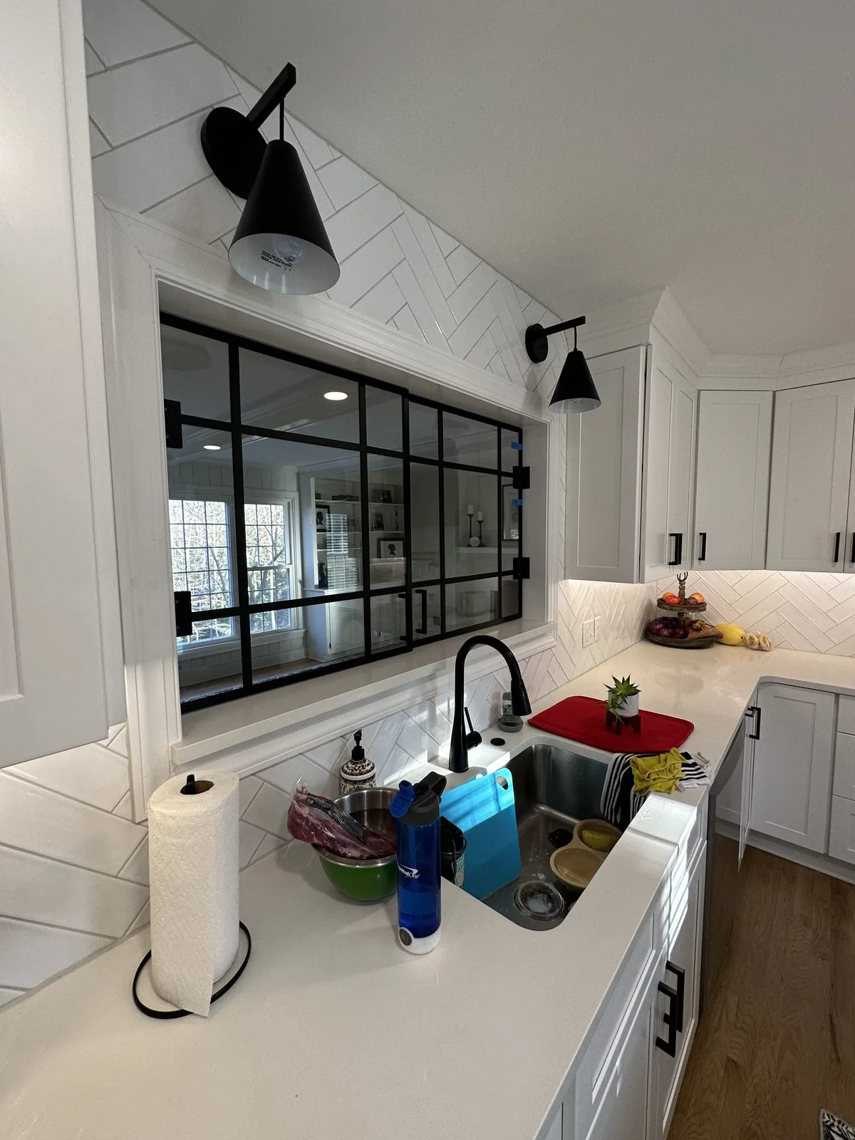 Remodeled kitchen detail with new cabinetry and countertops. Castlebridge, Richmond, VA