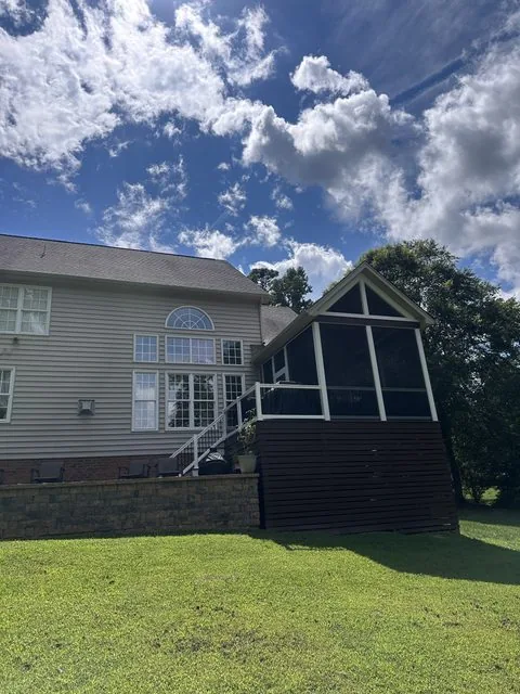 Finished screened porch addition matched to the existing home. Finstown Lane, Richmond, VA