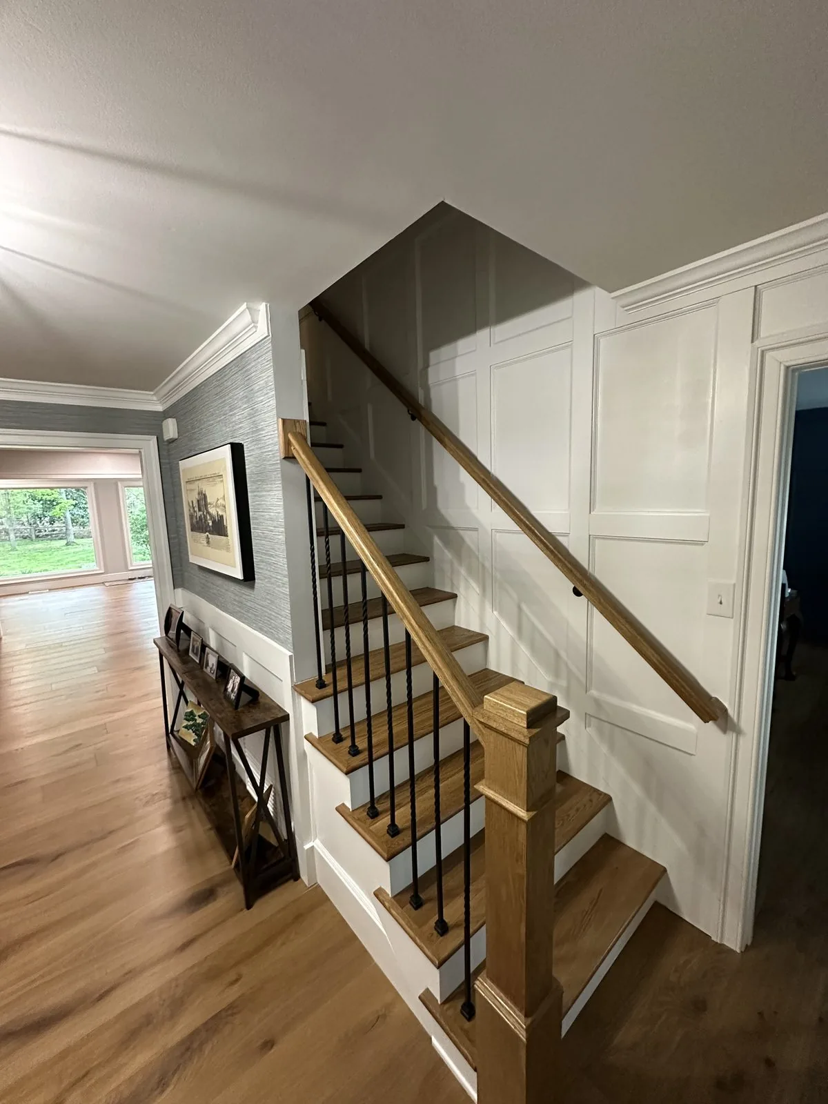 Remodeled interior with new flooring and finishes carried throughout the home. Grangewood, Richmond, VA