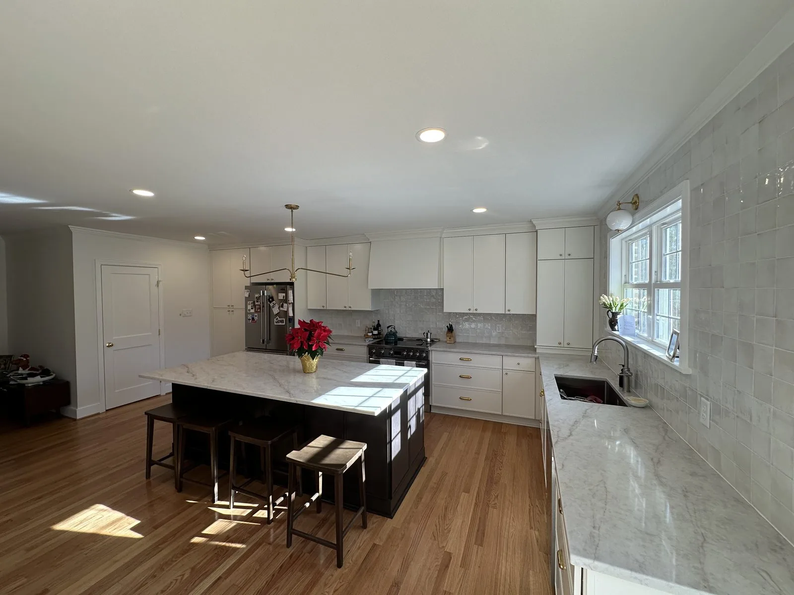 Completed home addition finished out as new everyday living space. Park Avenue, Richmond, VA