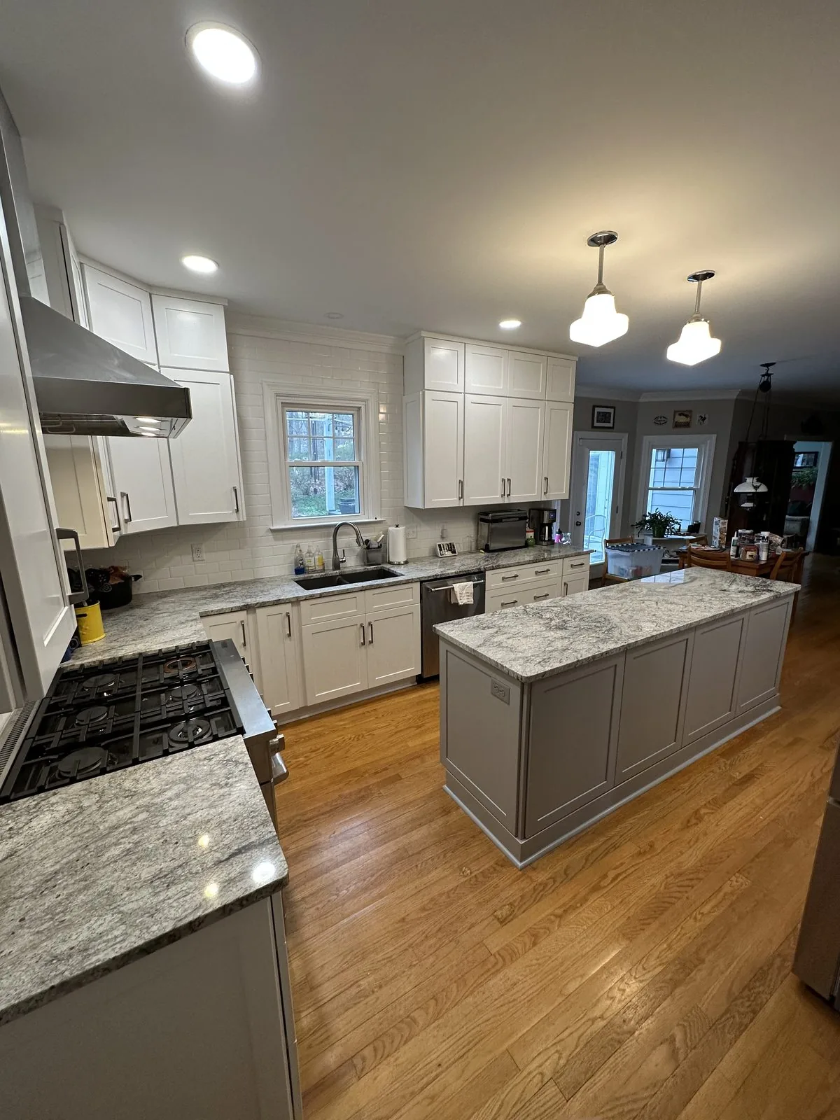 Remodeled kitchen with custom cabinetry and new finishes. St. Stephens Way, Richmond, VA