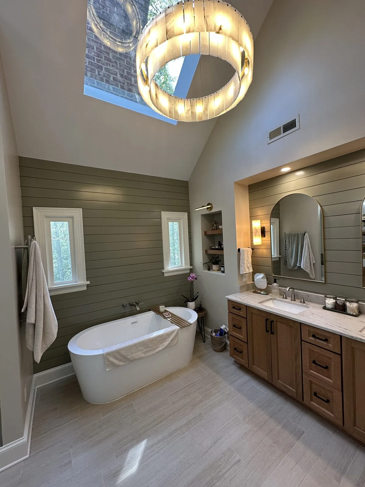 Completed primary bathroom remodel ready for final walkthrough. Woodland Pond, Richmond, VA